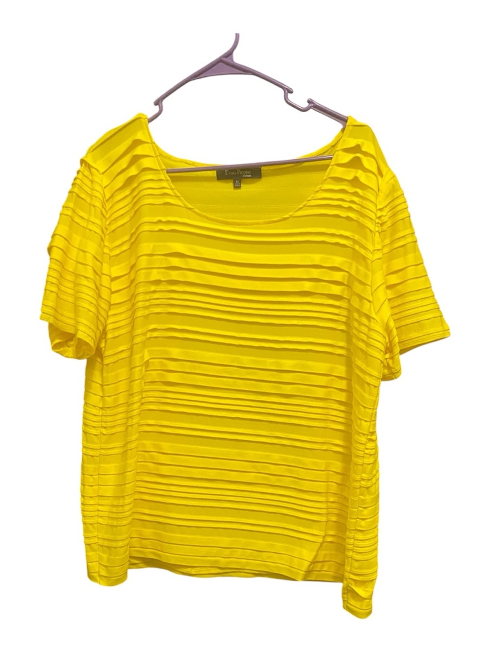 Evan-Picone Ladies Yellow Textured Short-Sleeve Top size 2X